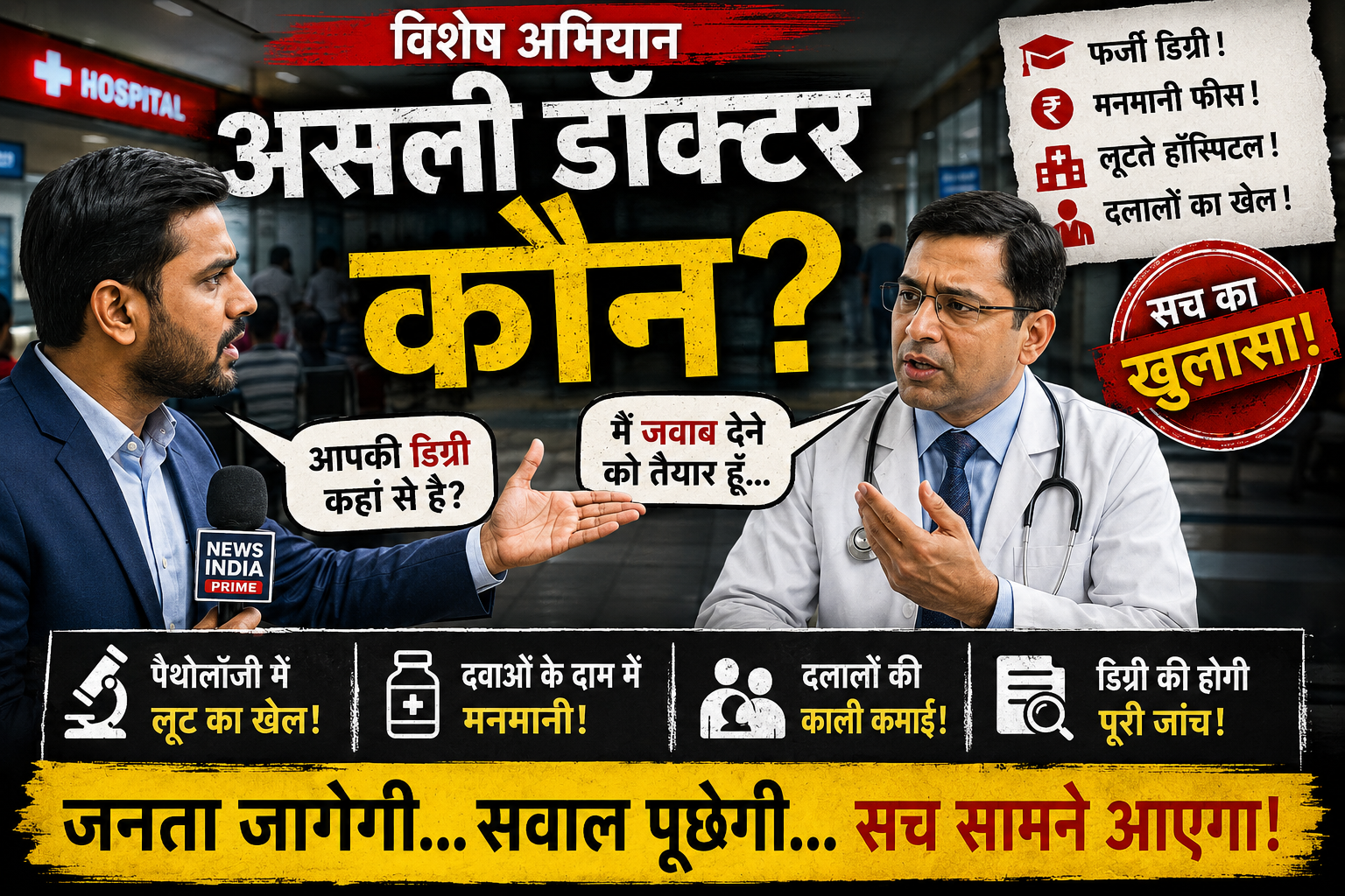 विशेष अभियान: गोरखपुर में ‘असली डॉक्टर कौन?’ — इलाज के नाम पर लूट, फर्जी डिग्री और दलालों के नेटवर्क पर बड़ा सवाल